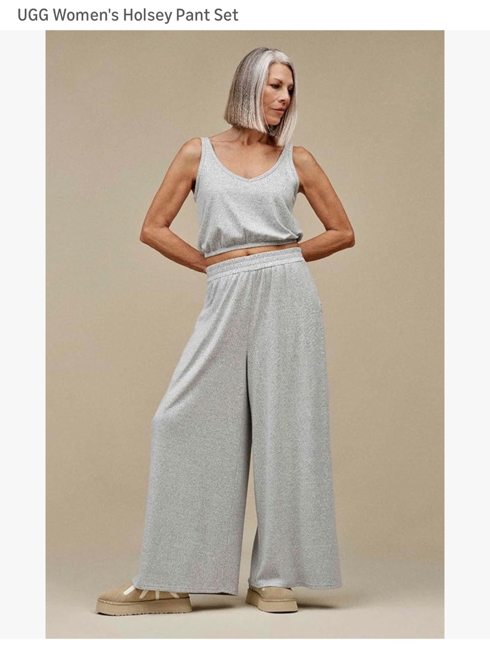 UGG Wide-Leg Holsey Pants in Light Gray